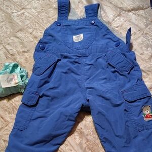 Blue Kids Overalls with Bear Patch